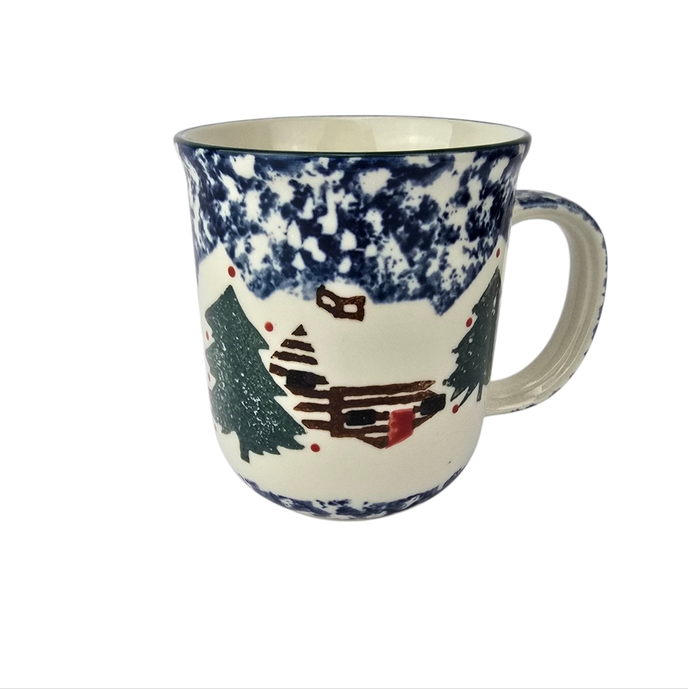 Folk Craft Cabin In The Snow Mug By Tienshan